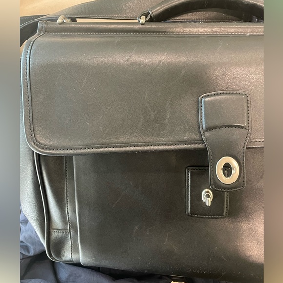 Coach Beekman Barclay Black Leather Messanger Briefcase Bag - Picture 14 of 16